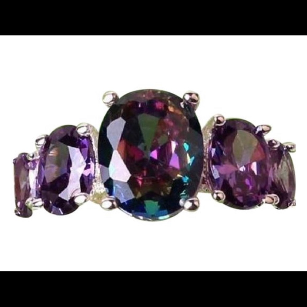 Sterling Silver Mystic Rainbow Topaz Amethyst